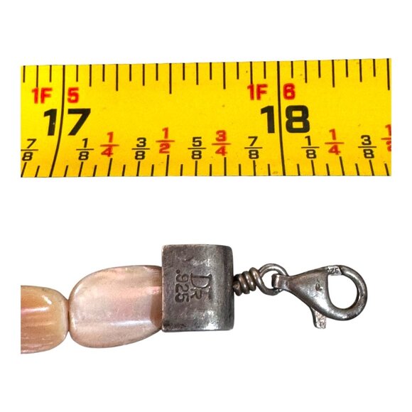 Sterling Silver Jay King 925 Necklace Mother of Pearl Pink Opal ? Shell Beads - Picture 6 of 9